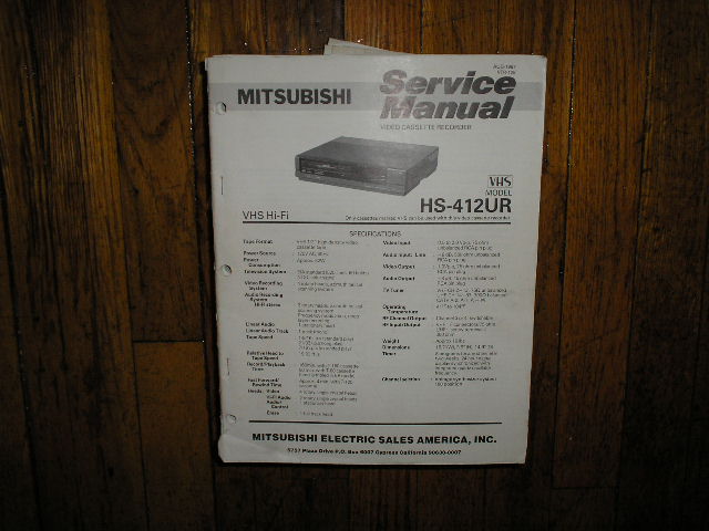 HS-412UR VCR Service Manual
