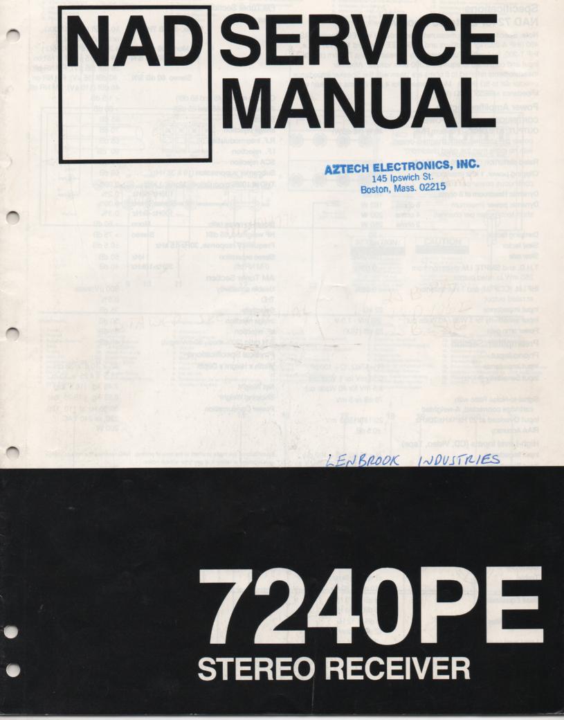7240PE Stereo Receiver Service Manual