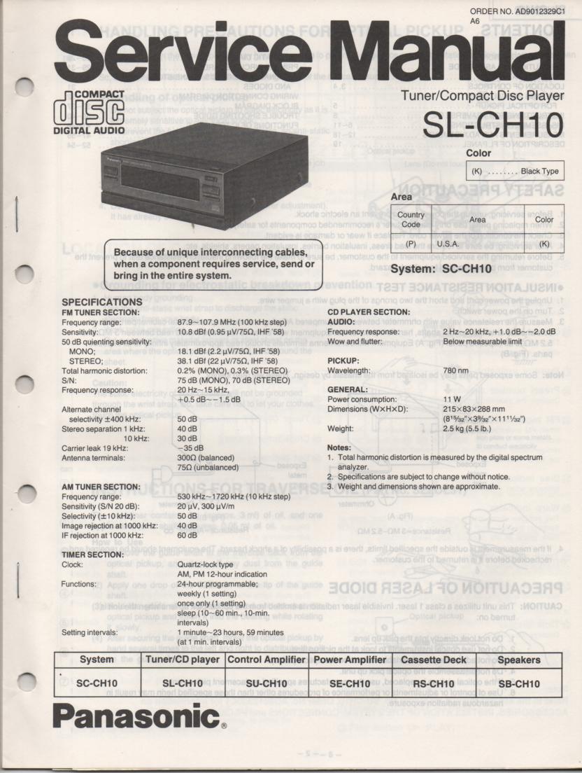 SL-CH10 CD Player Service Manual