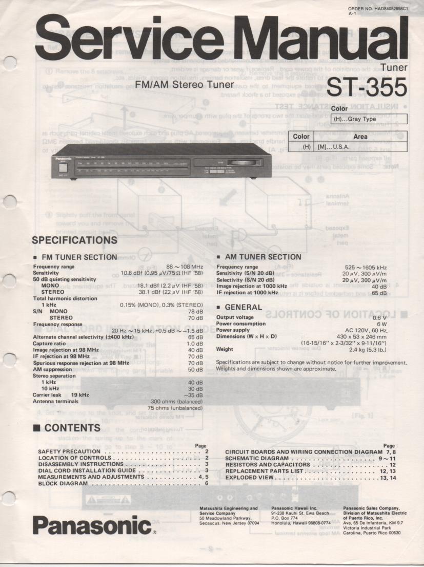 ST-355 Tuner Service Manual