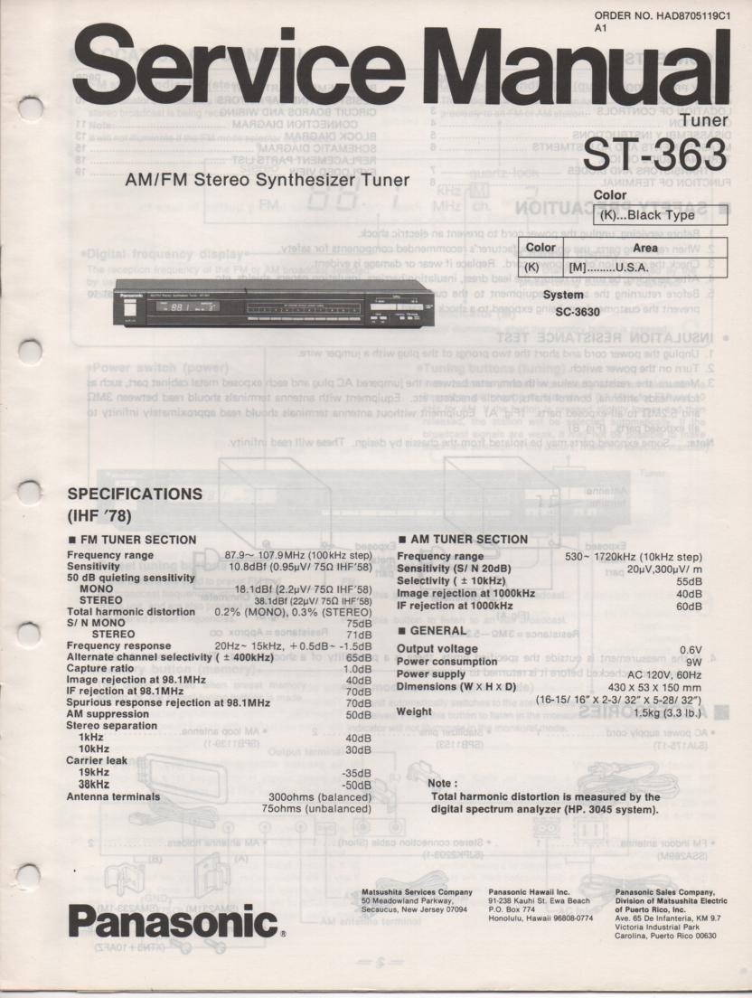 ST-363 Tuner Service Manual