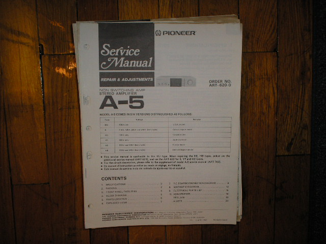 A-5 Stereo Amplifier Service Manual