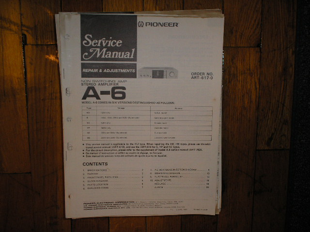 A-6 Amplifier Service Manual
