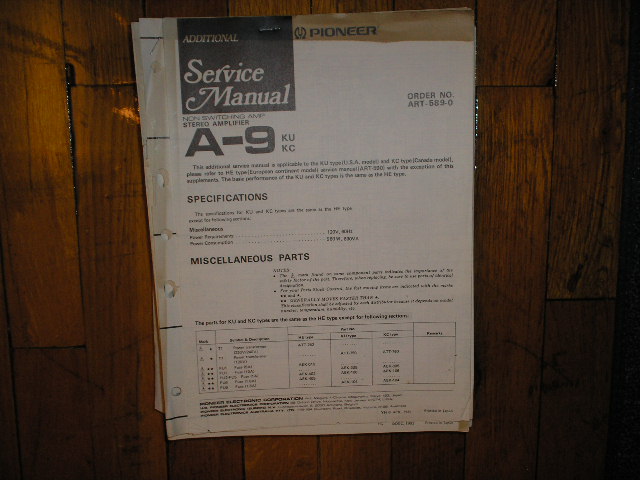 A-9 Amplifier Service Manual