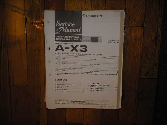 A-X5 Amplifier Service Manual