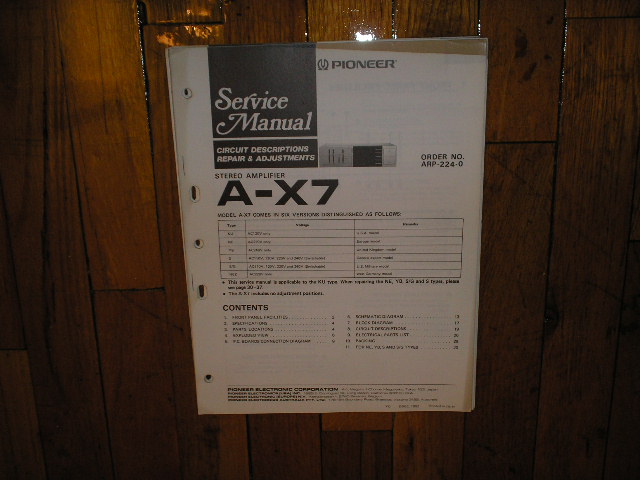 A-X7 Amplifier Service Manual