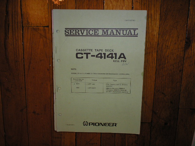 CT-4141A Cassette Deck Service Manual for KCU and PBV Types