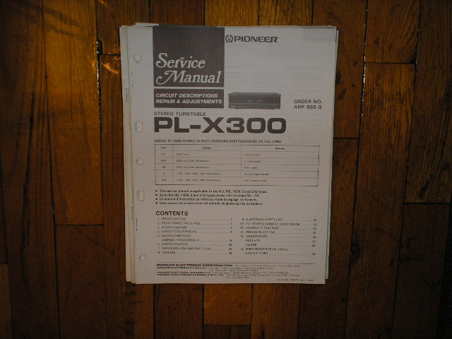PL-X300 Turntable Service Manual