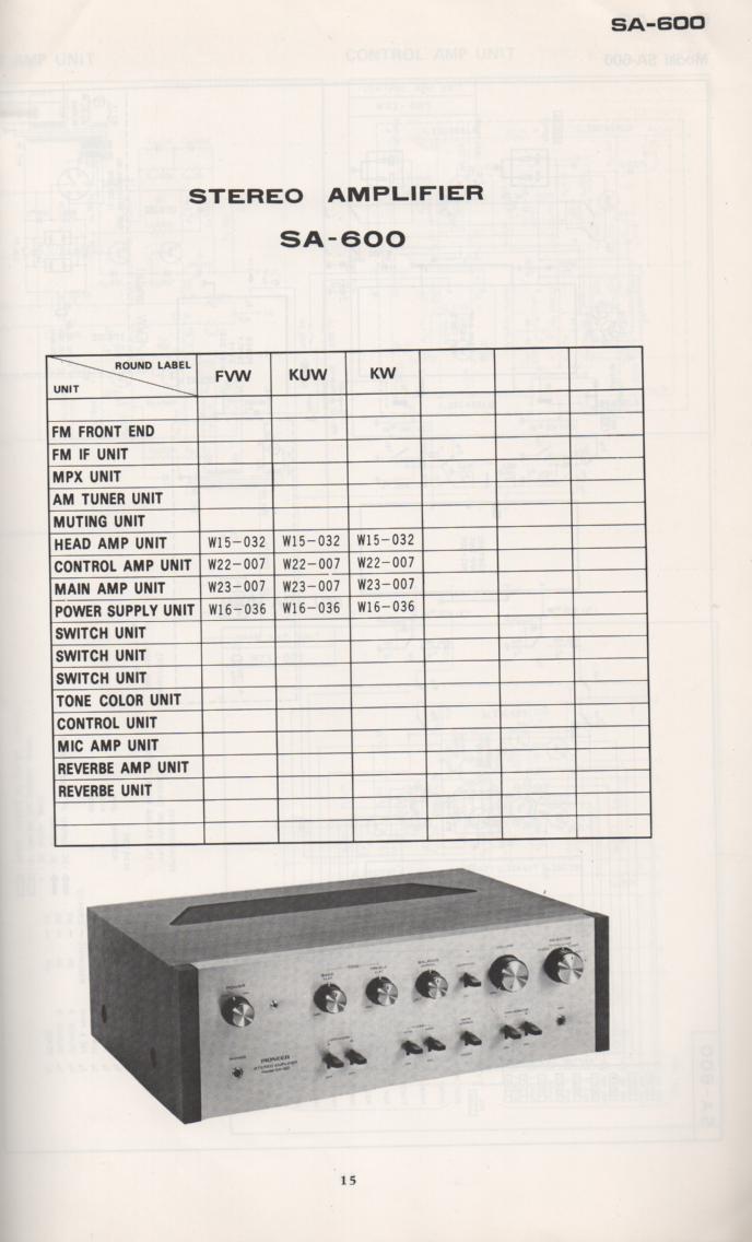 SA-600 Amplifier Schematic Manual Only.  It does not contain parts lists, alignments,etc.  Schematics only