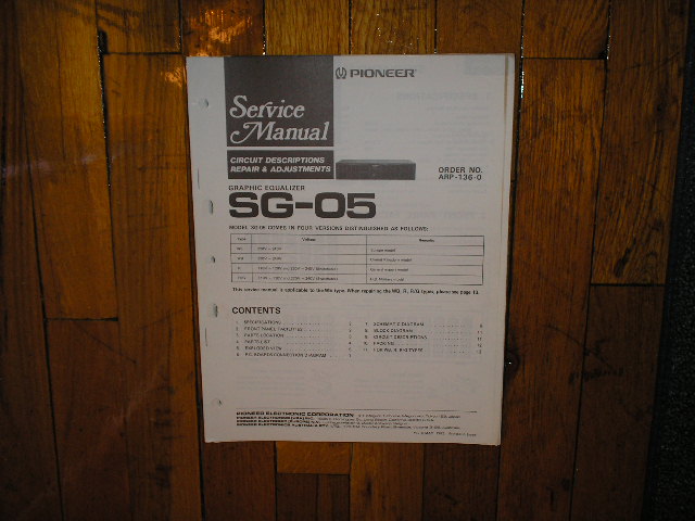 SG-05 Graphic Equalizer Service Manual
