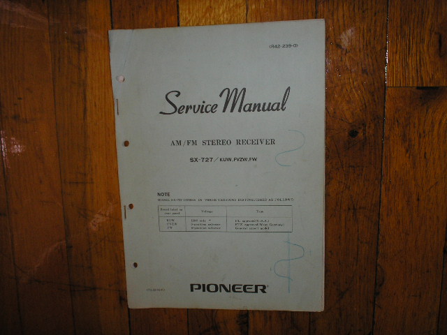 SX-727 Receiver Service Manual for KUW, FVZW, GN, Versions