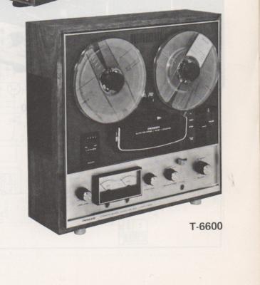 T-6600 Reel to Reel Schematic Manual Only.  It does not contain parts lists, alignments,etc.  Schematics only