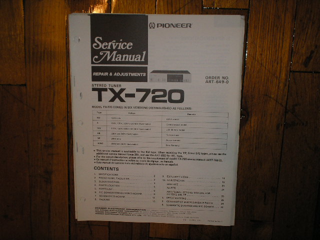 TX-720 Tuner Service Manual