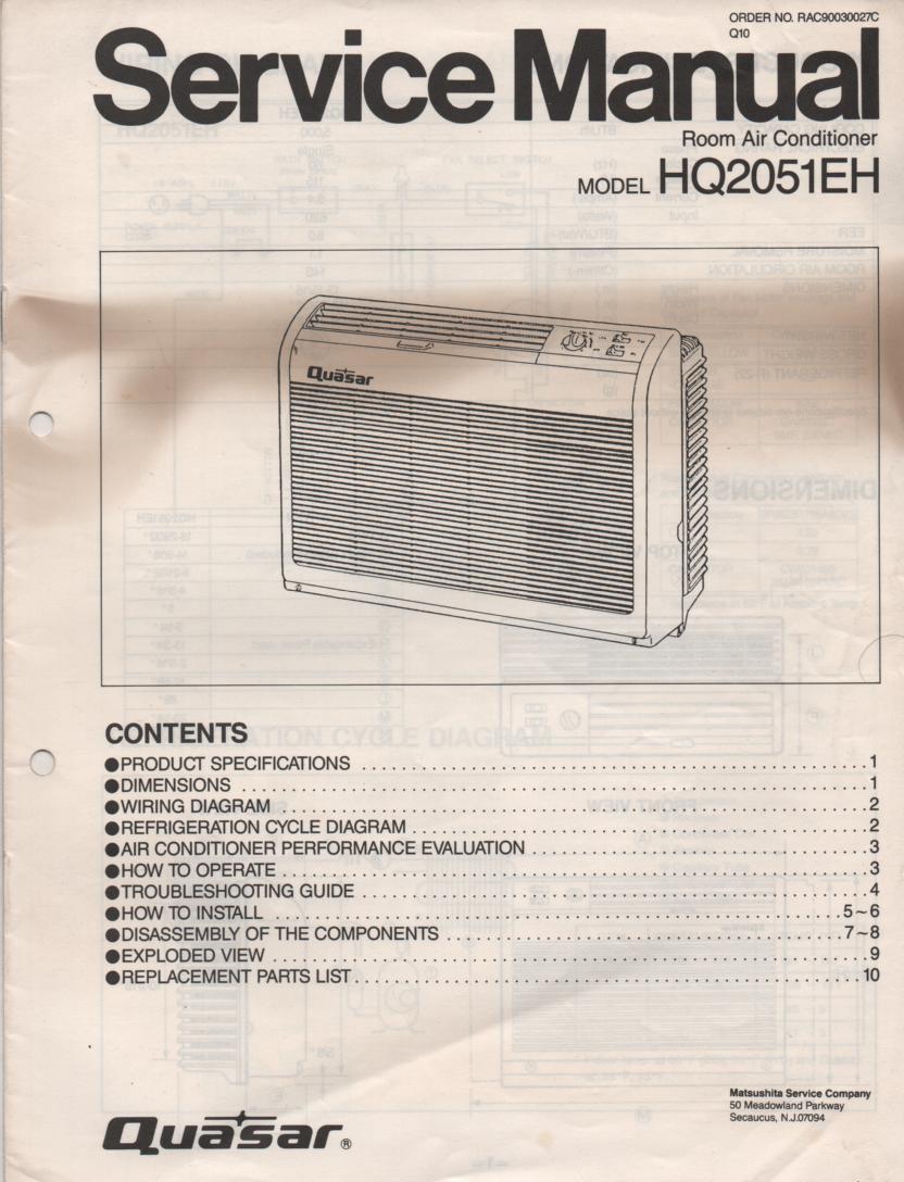 HQ2051EH Air Conditioner Service Manual