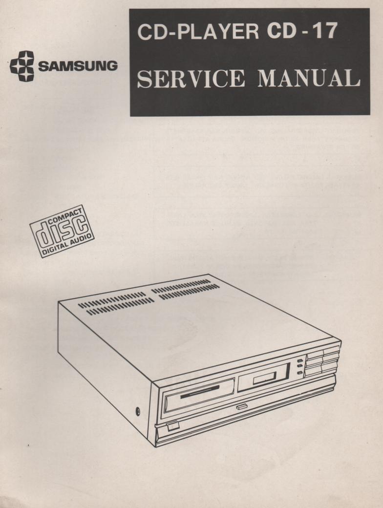 CD-17 CD Player Service Manual