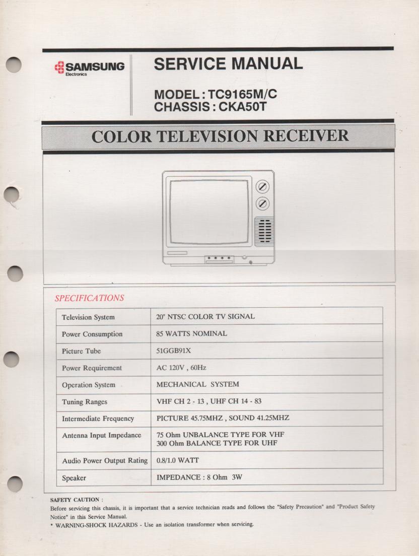 TC9165M TELEVISION Service Manual CKA50T Chassis Manual
