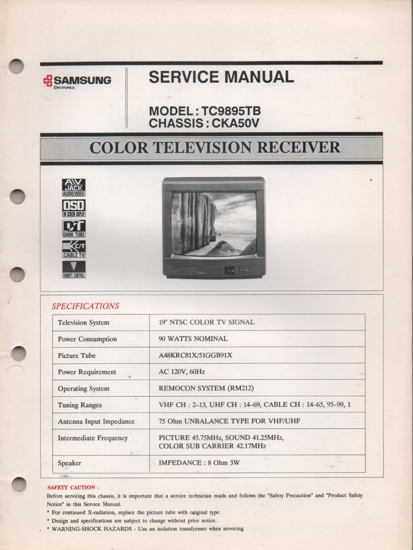 TC9895TB Television Service Manual CKA50V Chassis Manual