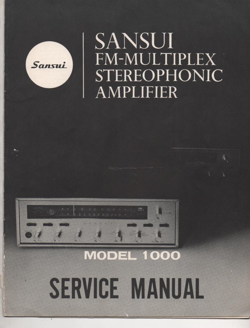 1000 Amplifier Service Manual.. Contains AM FM alignments, parts list, schematic and picture diagram..