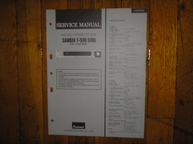 T-510 T-510L Tuner Service Manual