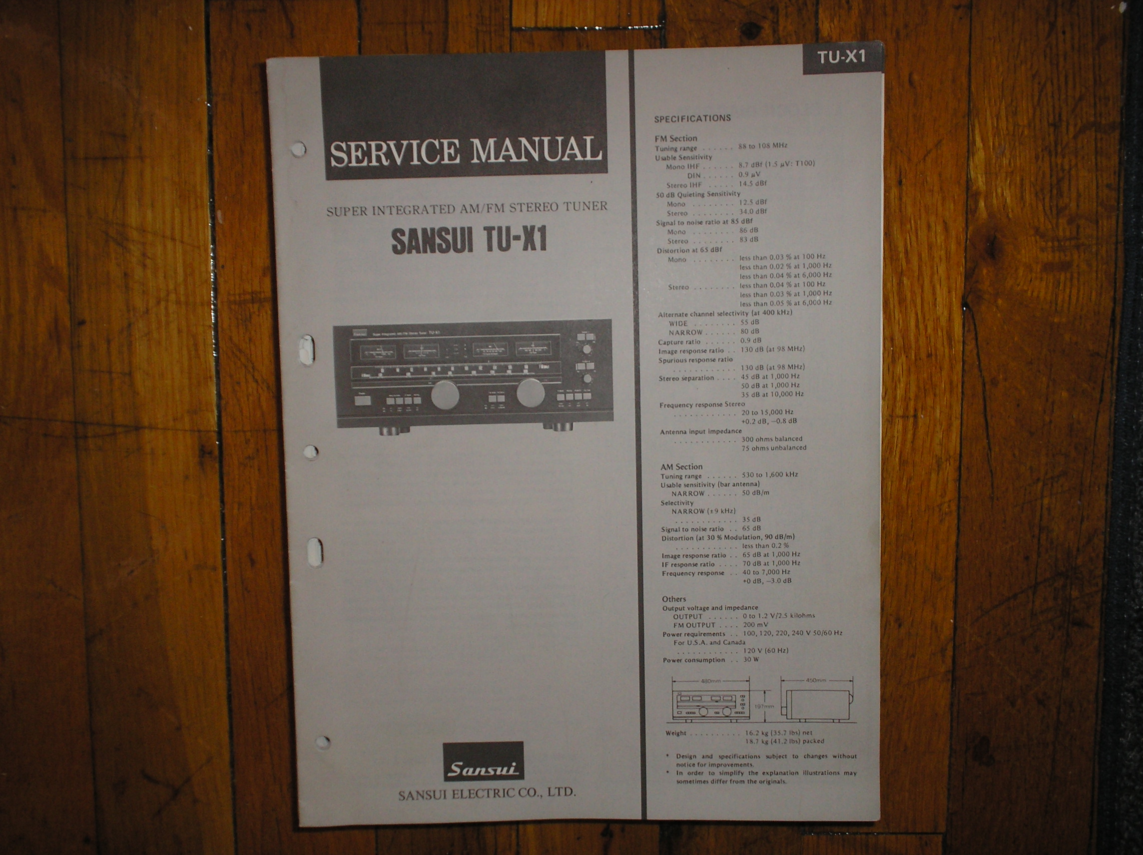 TU-X1 Tuner Service Manual