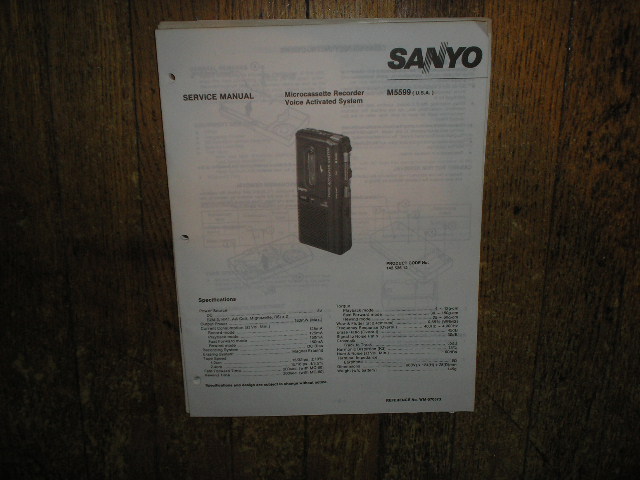 M5599 Micro-Cassette Recorder Service Manual