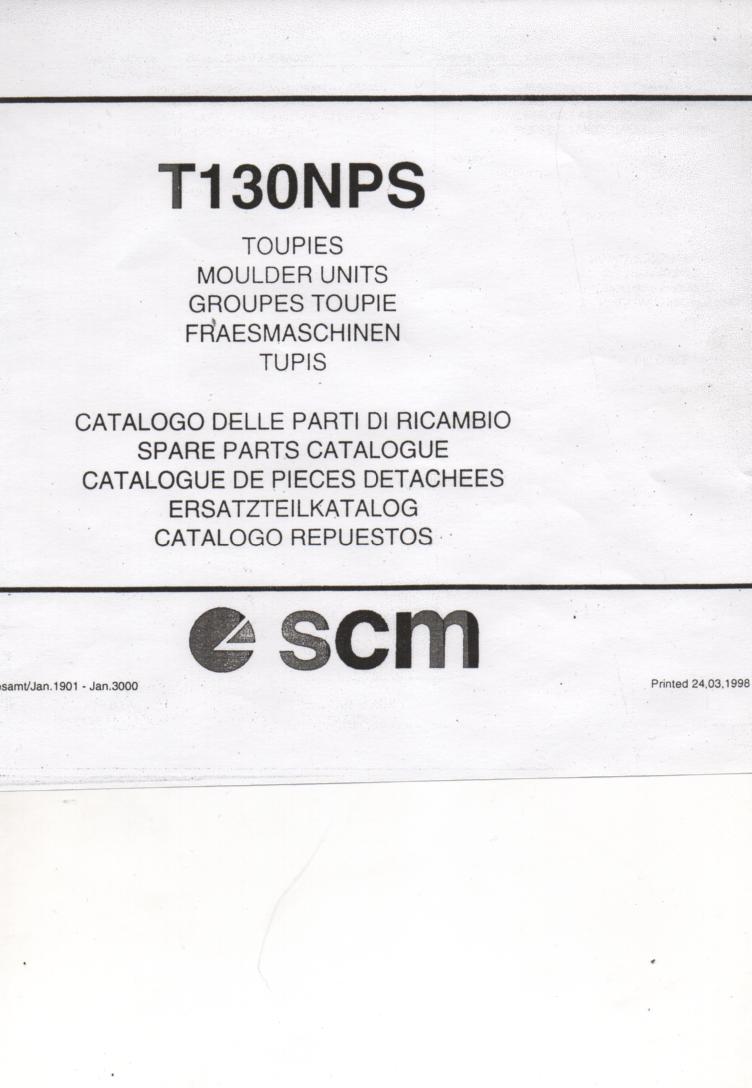 T130N NP Spindle Moulder Spare Parts Maintenance Manual
