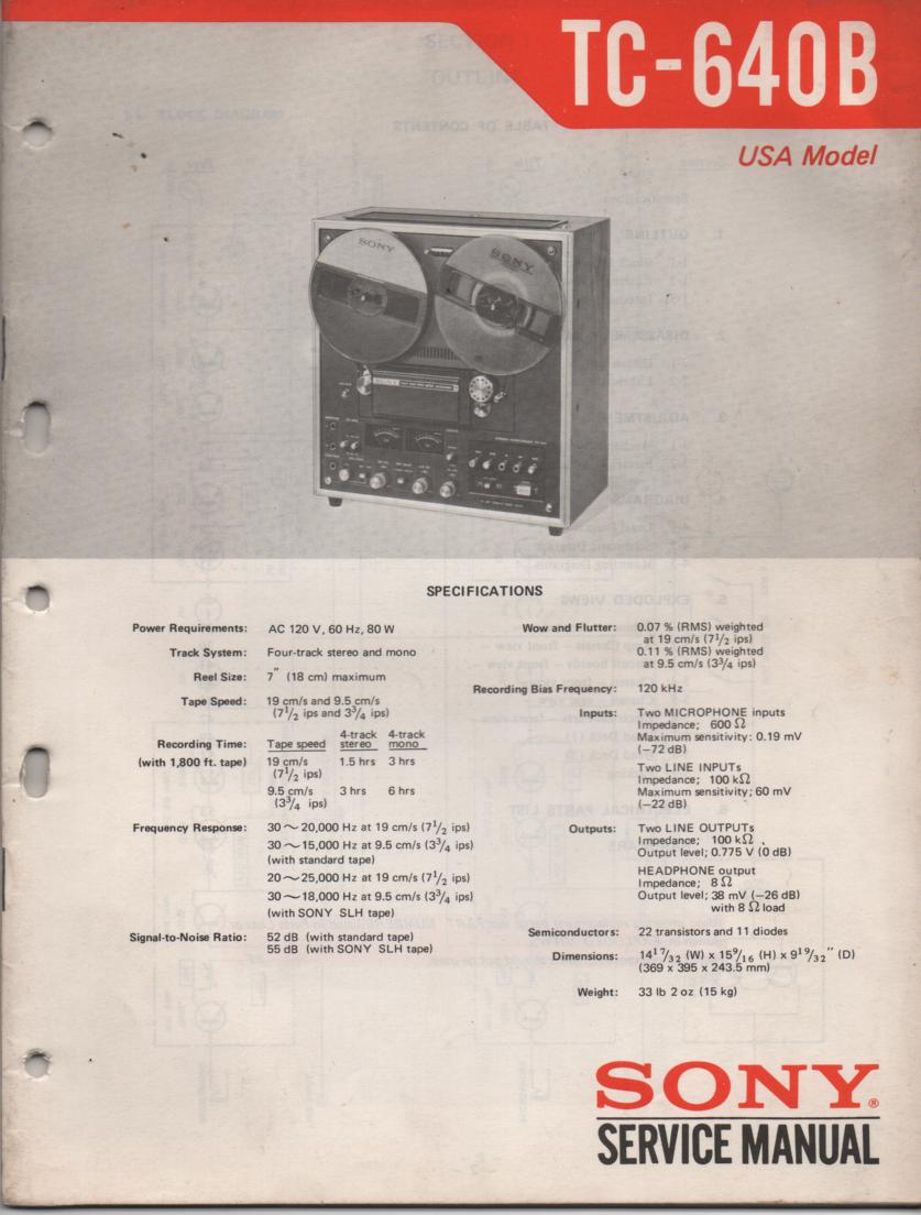 TC-640B Reel to Reel Service Manual 

