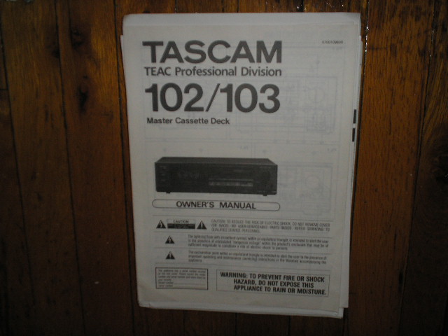 102 103 Master Cassette Deck Owners Manual