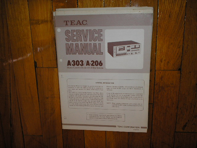 A-206 A-303 Cassette Deck Service Manual

