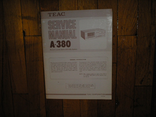 A-380 Cassette Deck Service Manual