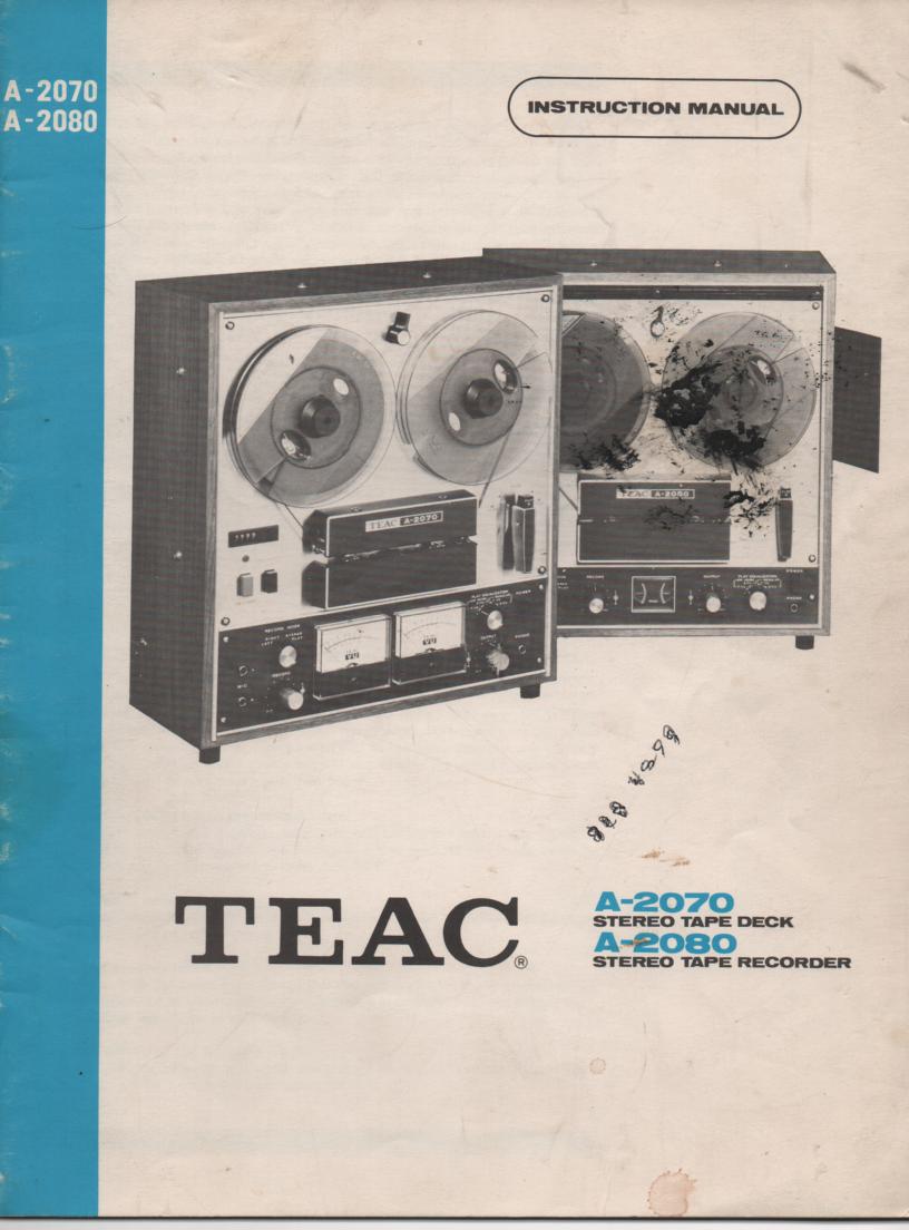 A-2070 A-2080 Reel to Reel Operating Instruction Manual