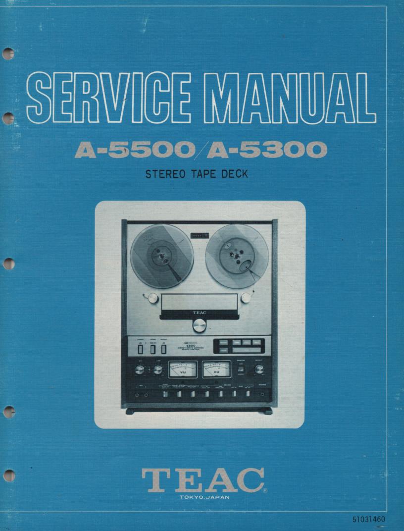 A-5500 A-5300 Reel to Reel Service Manual Set.