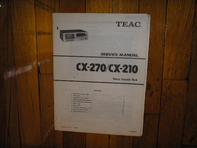 CX-210 CX-270 Cassette Deck Service Manual