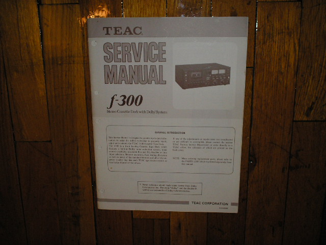 F-300 Cassette Deck Service Manual