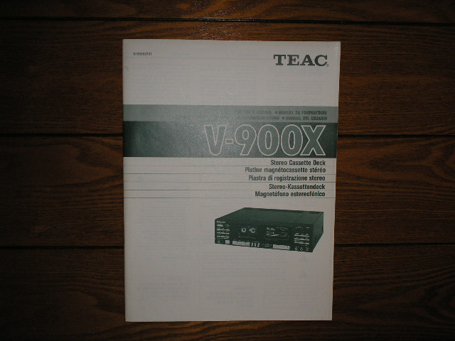 V-900X Cassette Deck Owners Manual