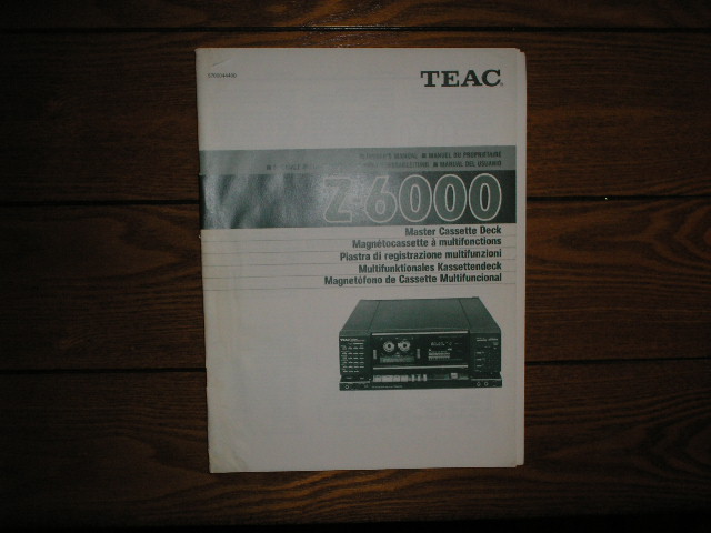 Z-6000 Master Cassette Deck Owners Manual