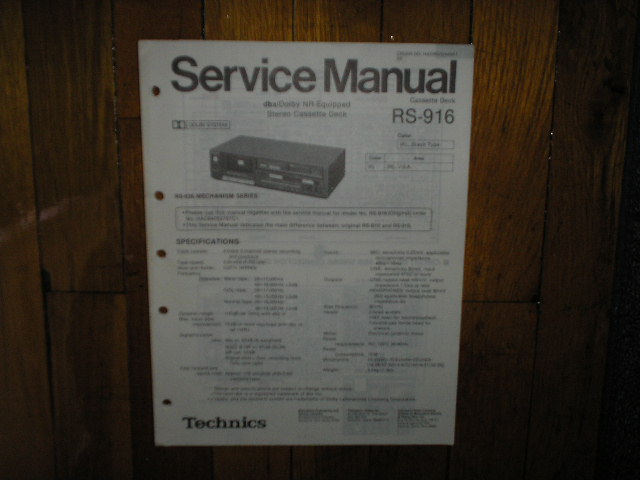 RS-916 Cassette Deck Service Manual