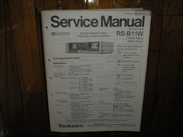 RS-B11W Cassette Deck Service Manual.  2 Manuals