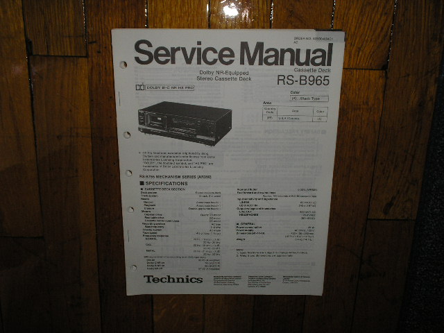 RS-B965 Cassette Deck Service Manual