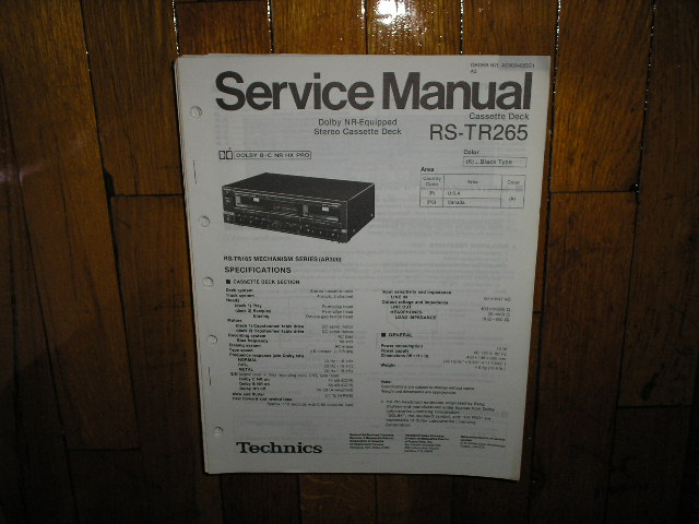RS-TR265 Cassette Deck Service Manual