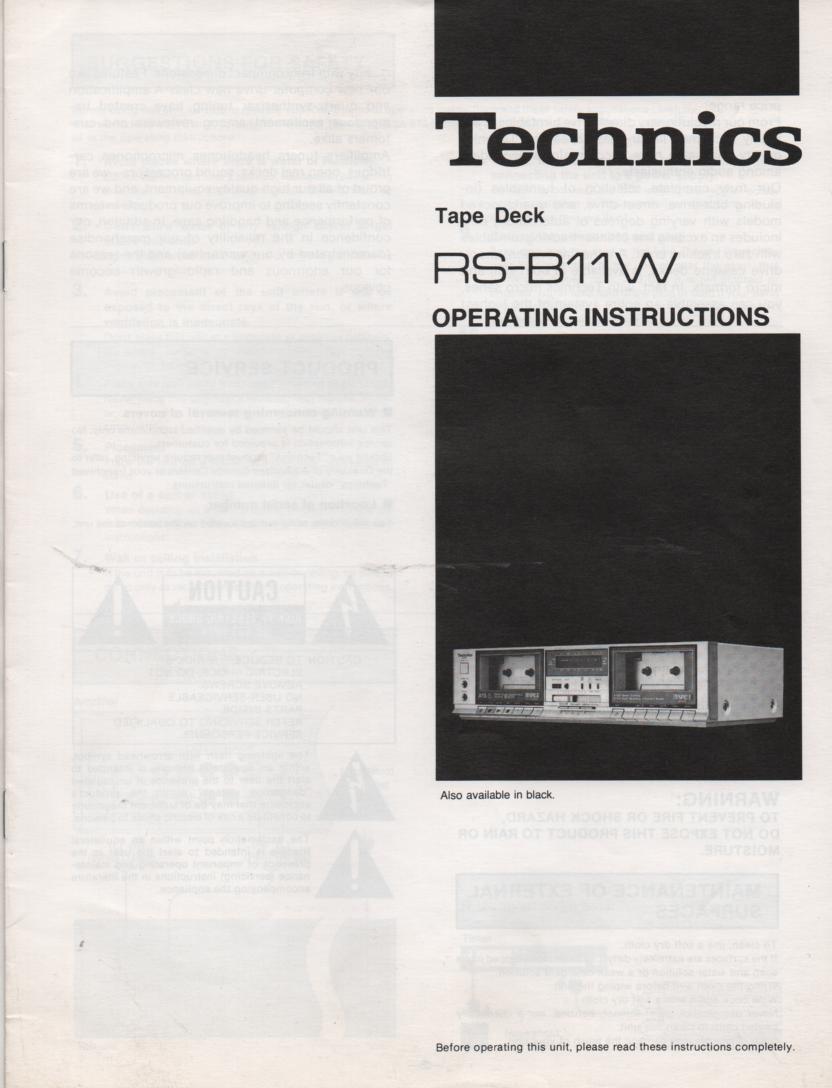 RS-B11W Cassette Deck Operating Instruction Manual