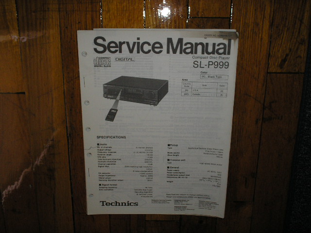 SL-P999 CD Player Operating Manual