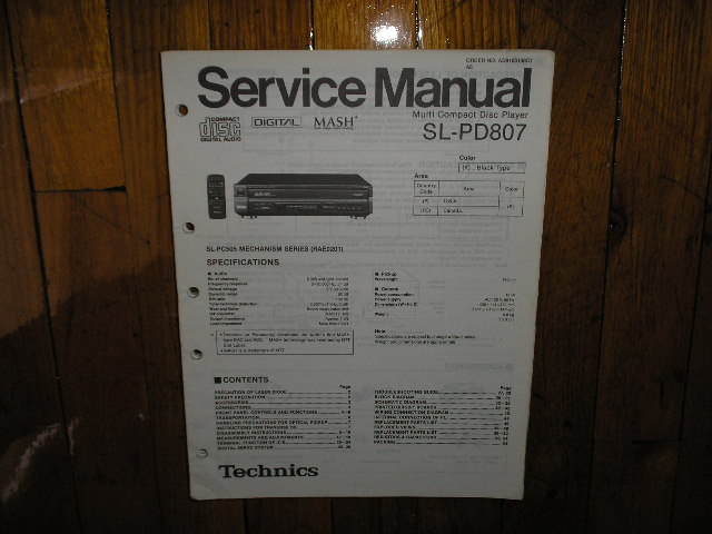 SL-PD807 CD Player Service Manual