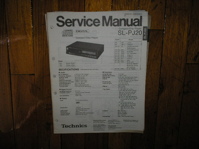 SL-PJ20 CD Player Service Manual