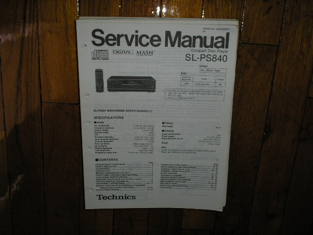 SL-PS840 CD Player Operating Manual
