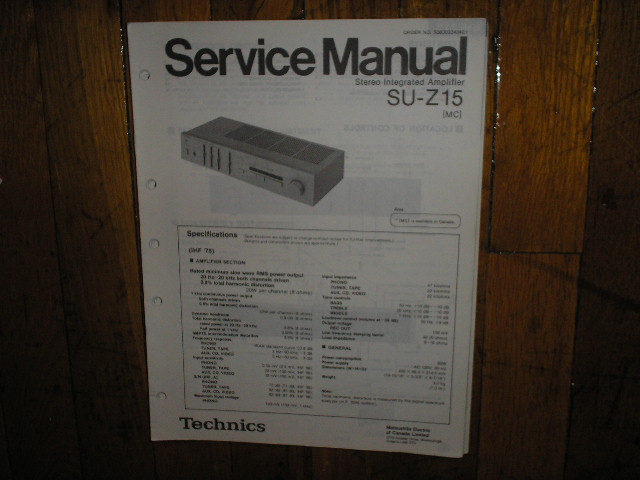 SU-Z15 Amplifier Service Manual