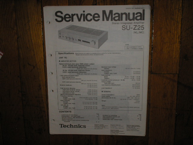 SU-Z25 Amplifier Service Manual