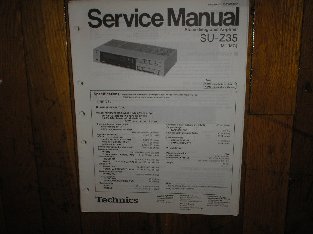 SU-Z35 Amplifier Service Manual