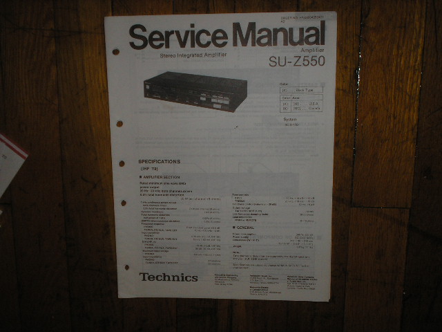 SU-Z550 Amplifier Service Manual