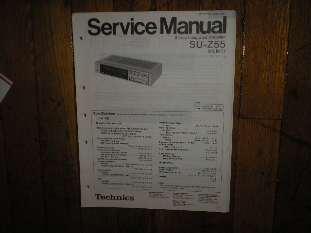 SU-Z55 Amplifier Service Manual